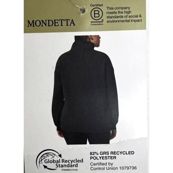 Mondetta Women Small Heathered Full-Zip Fleece Jacket High Collar Mock Neck Gray - Picture 4 of 7